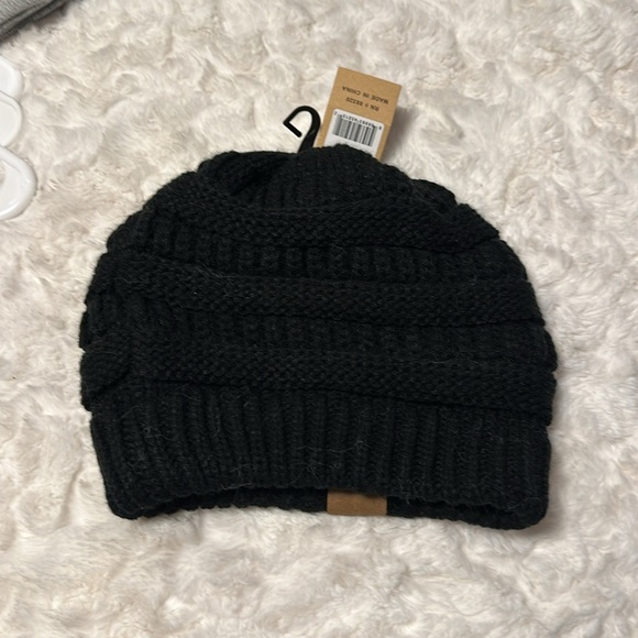C.C Black Beanie Regular Style hat NWT - Picture 2 of 3